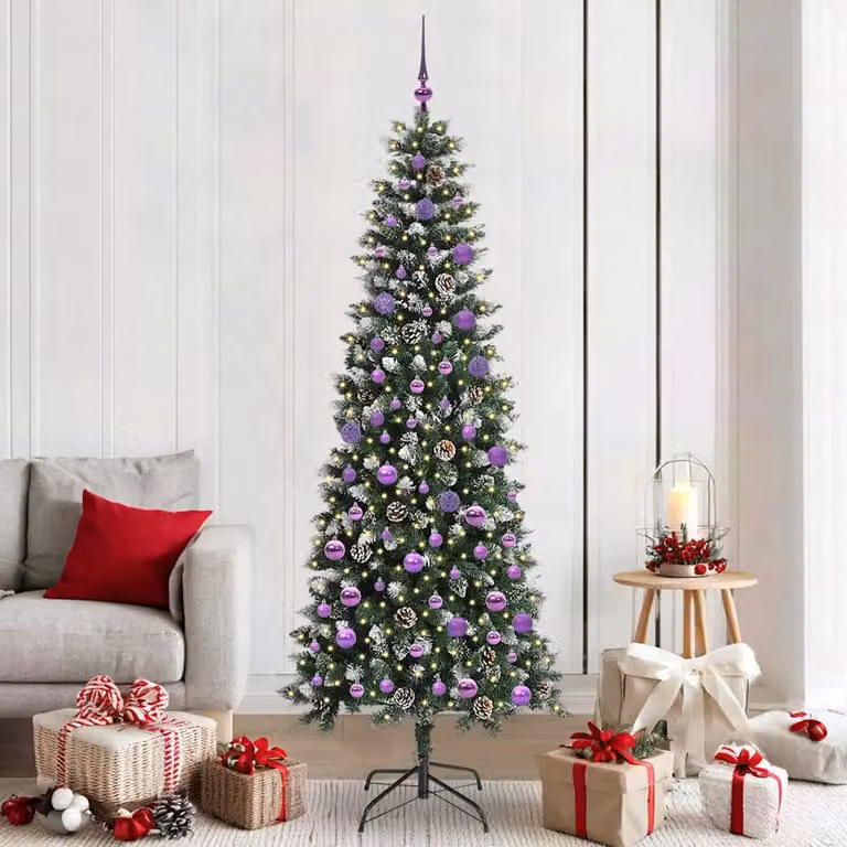 Albero di Natale artificiale vidaXL Verde con luci LED warm white, Altezza: 210 cm