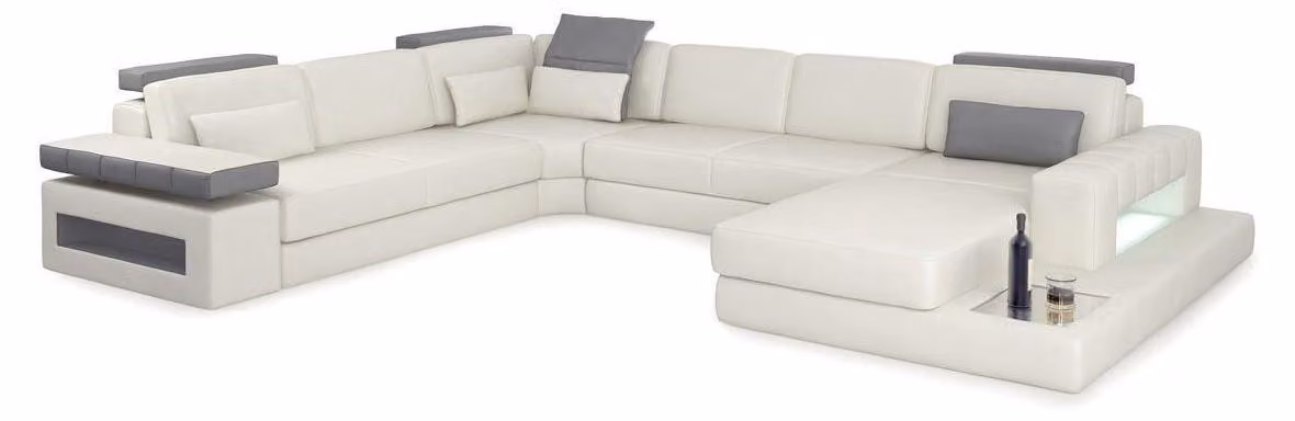 Designer Wohnlandschaft Sofa Couch Ecksofa Polster Wohnlandschaft U-Form