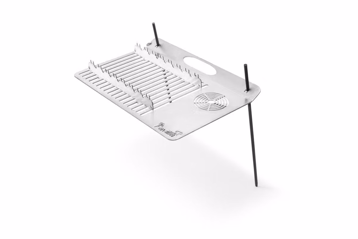TheFavilla - Griglia da viaggio in acciaio inox con funzione 2 in 1: prepara il tè e mantiene la carne fresca | Economica e ignifuga