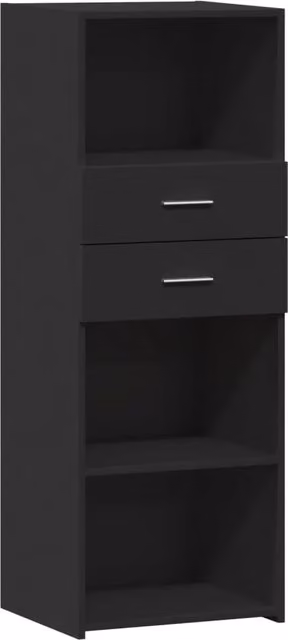 Buffet credenza cassettiera mobiletto mobile contenitore organizer per cucina soggiorno salotto alto 45 x 42,5 x 124 cm legno ingegnerizzato nero 02_0034930