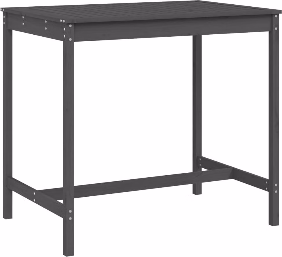 Tavolo da Giardino Grigio 121x82,5x110cm Legno Massello di Pino