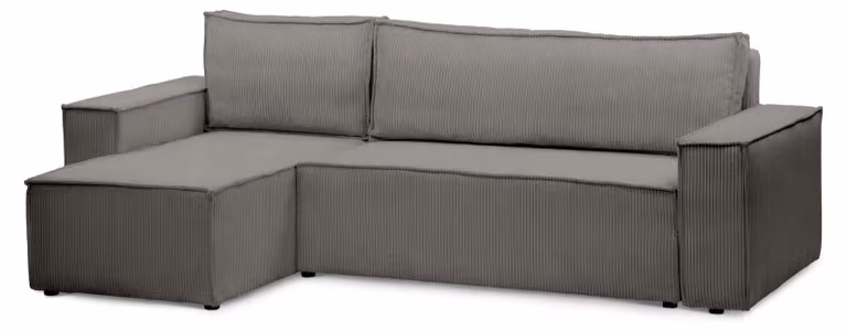 Divano angolare con funzione letto, modello Agi, colore grigio grafite