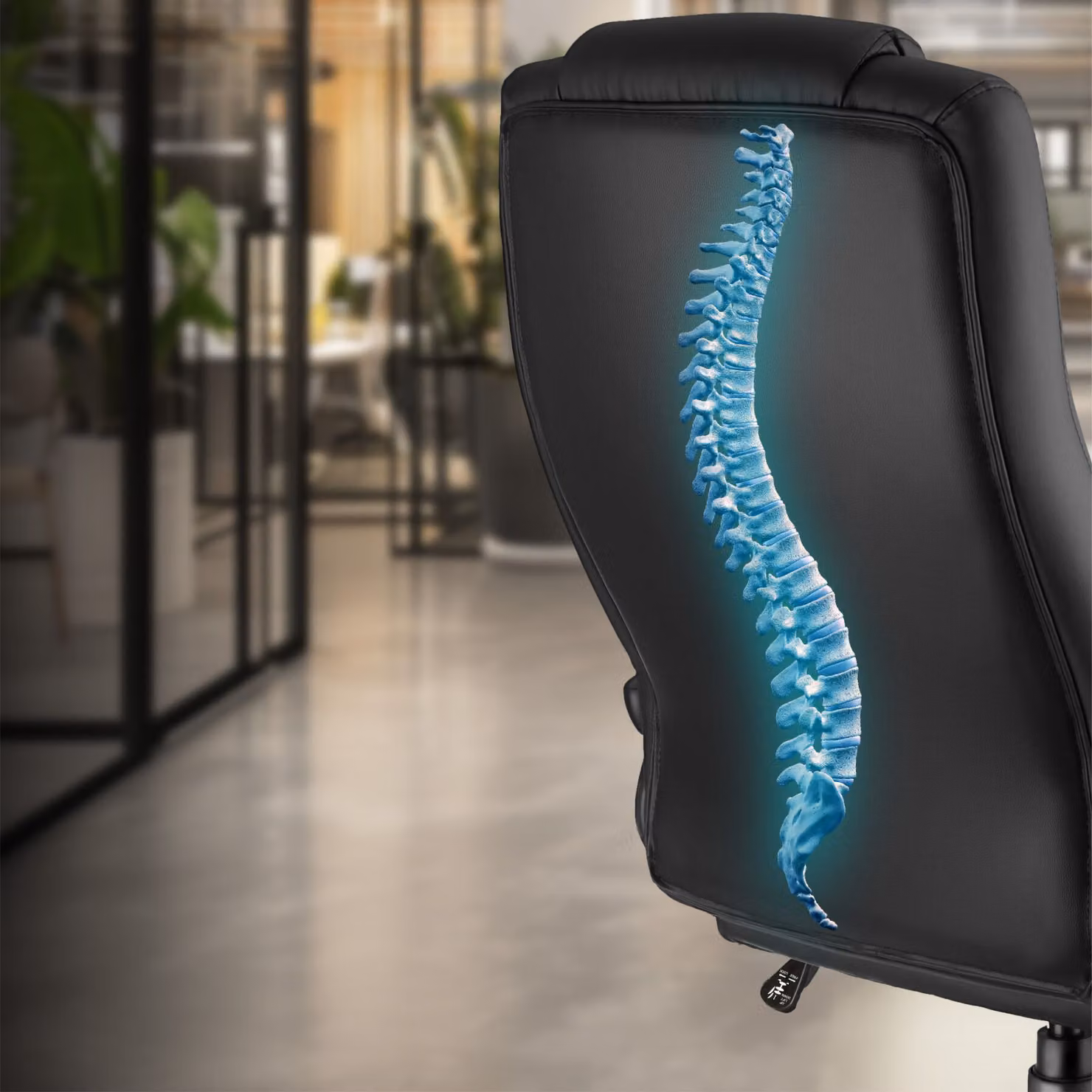 Sedia da ufficio executive TecTake GmbH in similpelle nera con poggiatesta e regolazione del peso – 2