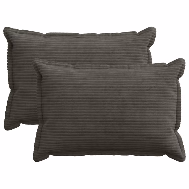 Set di 2 federe vidaXL HOUTEN in velluto a coste, colore antracite, L 50 cm x P 30 cm