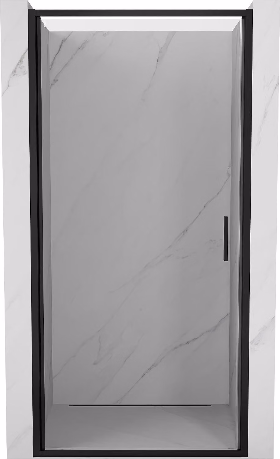 Mexen Exo porta doccia battente 80 cm, trasparente, nero - 817-080-000-70-00