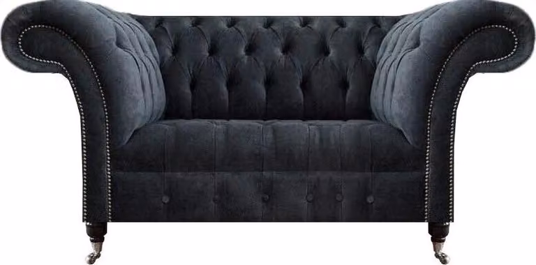 Wohnzimmer Grau Zweisitzer Sofa Couch Luxuriöse Textil Polstermöbel
