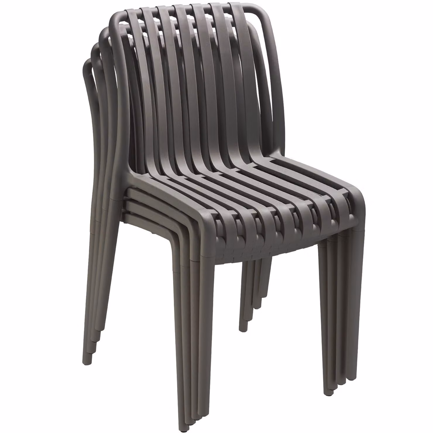 Set di 4 sedie da giardino moderne tectake, impilabili e resistenti alle intemperie, colore antracite opaco – 1