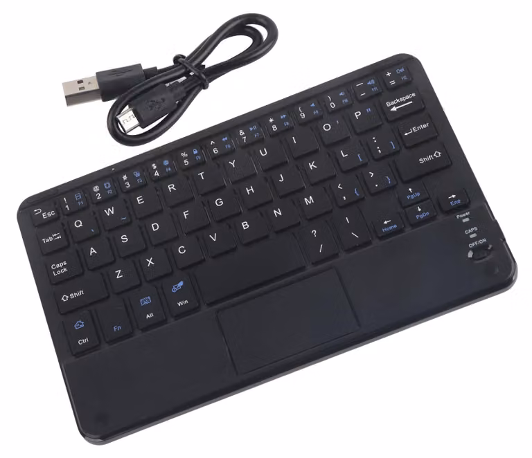 Tastiera Bluetooth wireless, 90 ore, tastiera sottile, digitazione confortevole, batteria ai polimeri di litio per Windows