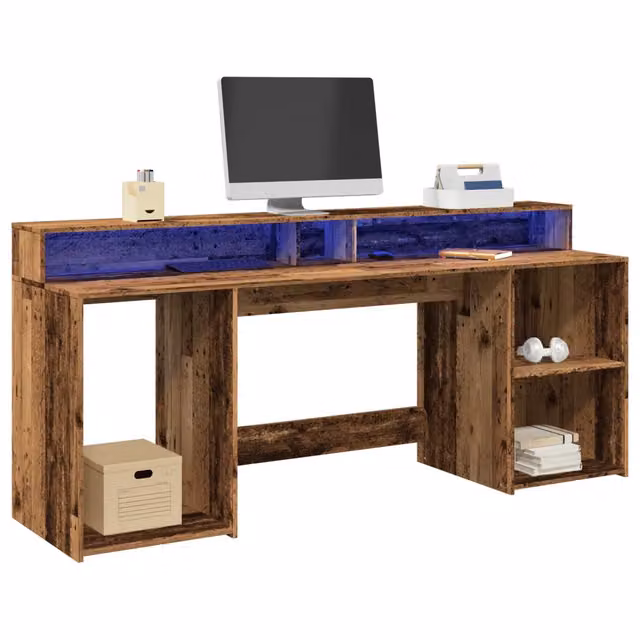 Scrivania da ufficio vidaXL in stile rustico marrone, L/P/H: 200 x 70 x 91 cm