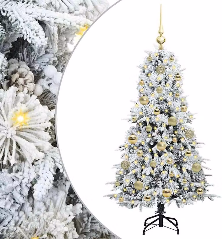 Albero di Natale Artificiale con Rami Pieghevoli Bianco 120 cm