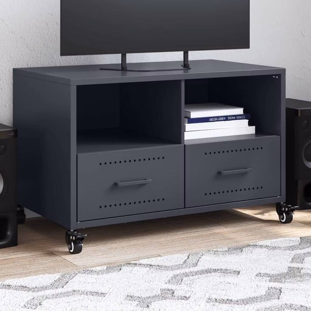 Mobile TV vidaXL in acciaio antracite L: 68 cm, P: 39 cm, H: 43,5 cm