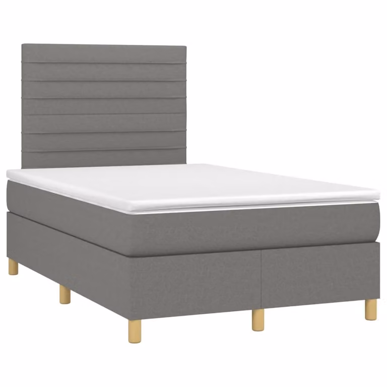 Giroletto a Molle con Materasso Grigio Scuro 120x190cm Tessuto