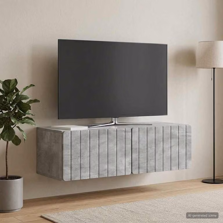 vidaXL Mobile Porta TV da Muro Moderno Grigio, L/P/H: 98 x 41 x 30 cm
