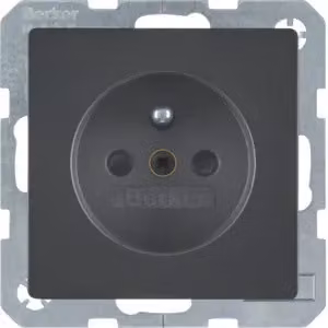Presa Berker 6768766086 con polo di protezione, color antracite, con Berker Q.1/Q.3