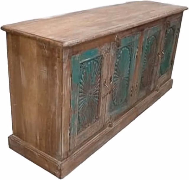 Credenziale in legno artigianale 133x35x64h cm