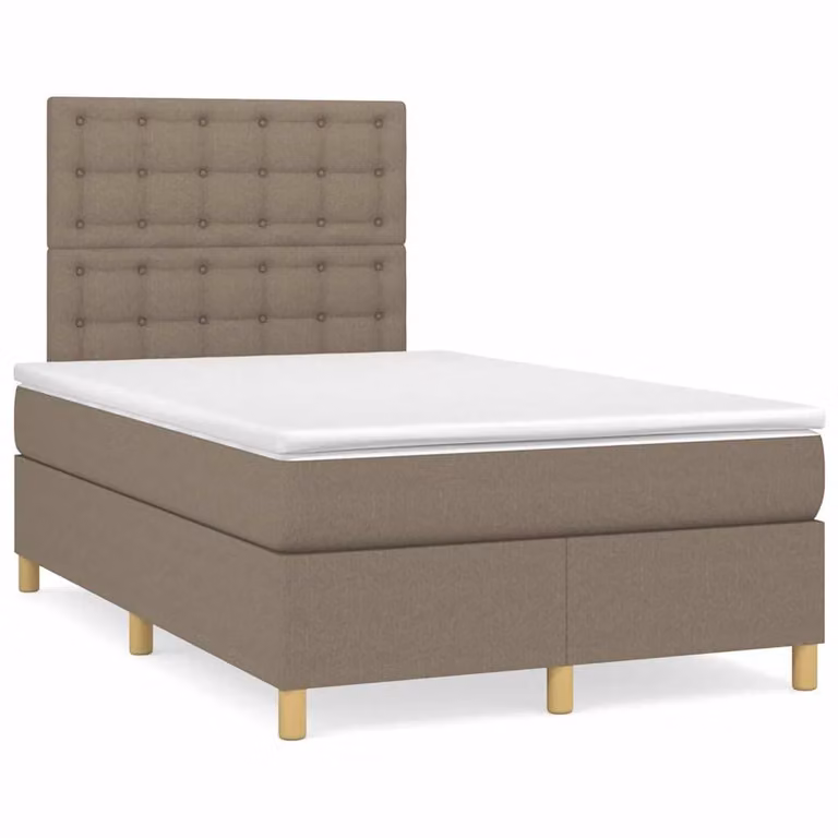 vidaXL Letto Ibrido con Giroletto a Molle e Materasso a Tasche, Colore Grigio e Beige, L/P/H: 120 x 200 cm