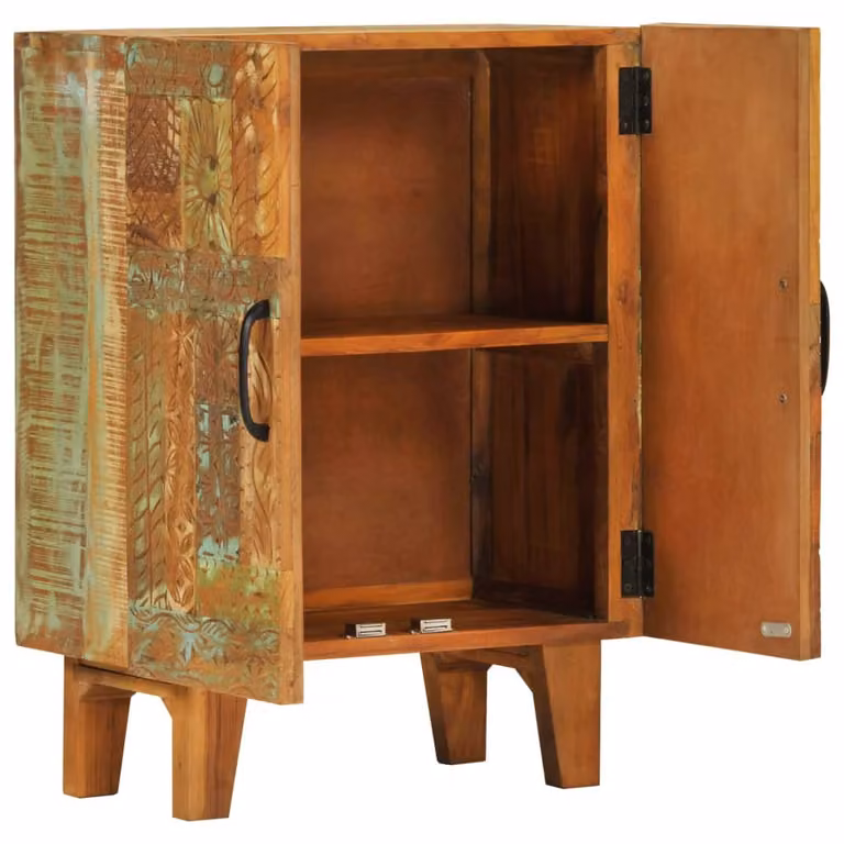 Credenza Intagliata a Mano 55x30x75 cm Legno Massello Recupero