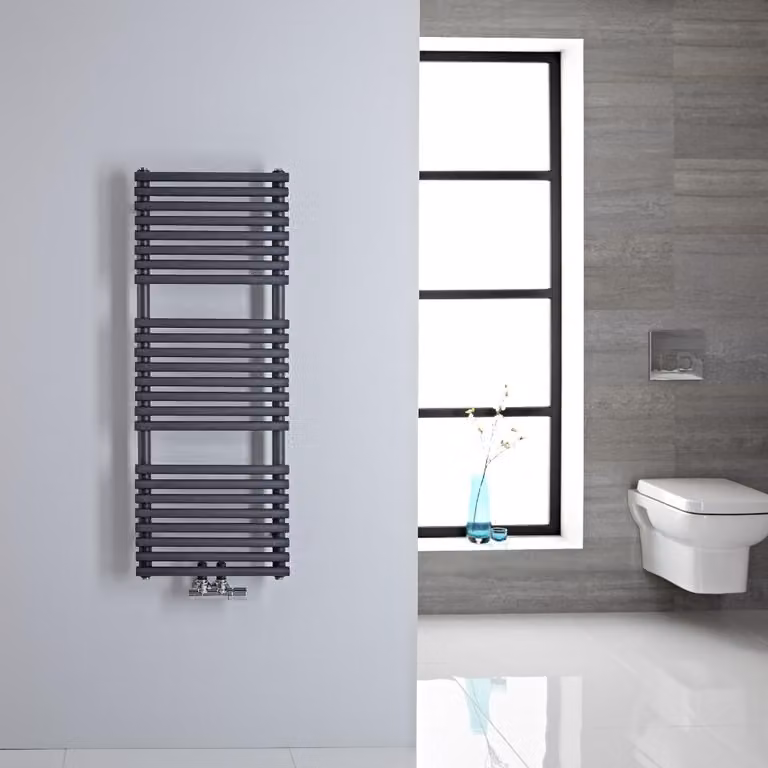 Scaldasalviette Termoarredo Bagno con Attacco Centrale - Design Tubolare Antracite - 1065 x 400mm - 260W - Magera