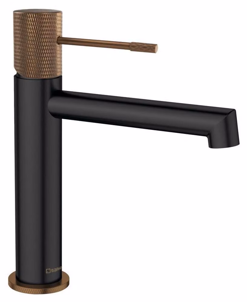 Sapho Solaria - Miscelatore per lavabo, nero opaco/rame WD002PG