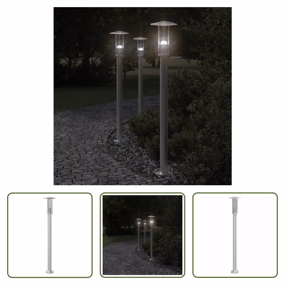 The Living Store luce di percorso argento 100 cm in acciaio inox