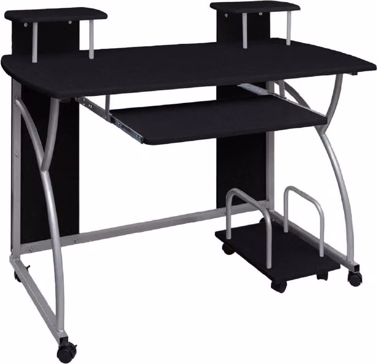 The Living Store Scrivania per computer nera 110x52x88,5 cm Materiale a base di legno