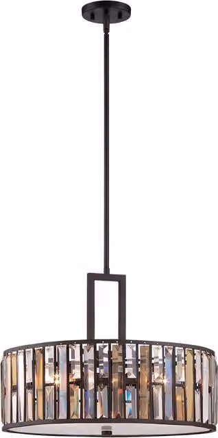 Lampadario Contemporaneo Gemma Acciaio Bronzo Vintage Cristallo 3 Luci E27