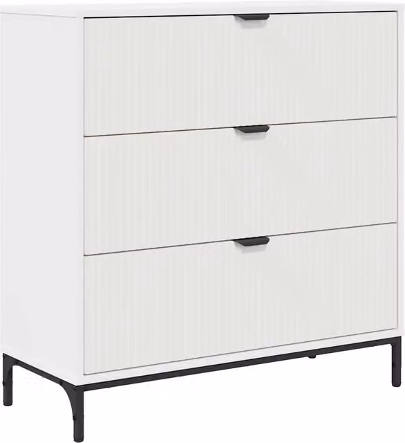 Credenza moderna bianca in legno multistrato per cucina e soggiorno L: 79,5 cm, P: 33 cm, H: 82 cm