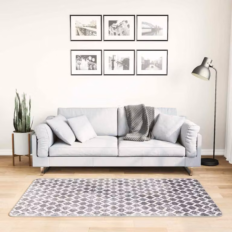 vidaXL Tappeto Lavabile Multicolore con Disegno a Diamanti Antiscivolo e Assorbente L/P: 150 x 80 cm