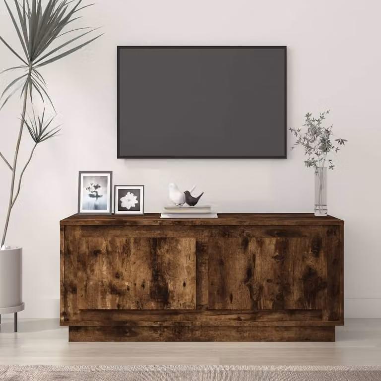 The Living Store tavolino in rovere fumé 102x50x44 cm materiale a base di legno