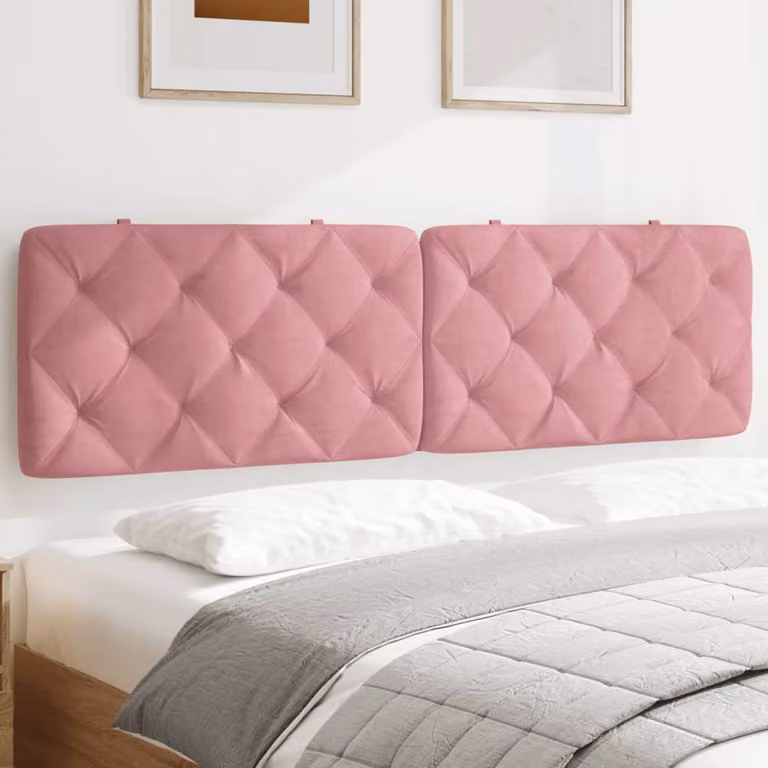 Cuscino Testiera vidaXL in Velluto Rosa, Larghezza: 180 cm