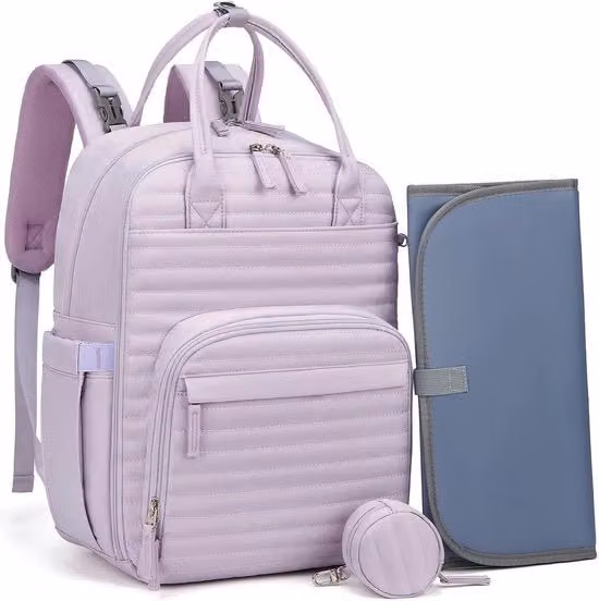 Borsa per neonato, borsa da viaggio per neonati, universale, con sacchetti isolanti, borsa da viaggio con cuscino per il cambio per mamma e papà, borsa da viaggio elegante per la cura del neonato