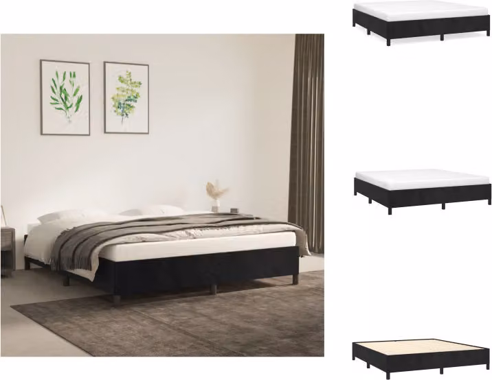 vidaXL Struttura letto nero 160x200 cm in velluto - Letti e strutture letto