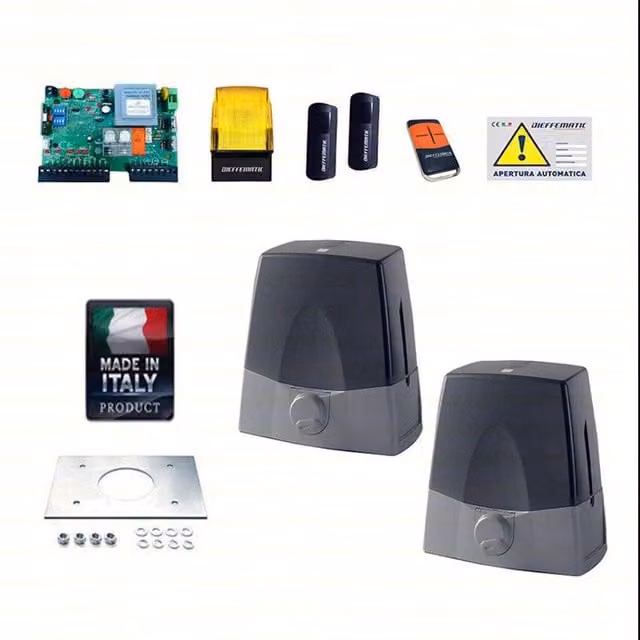 KIT SET CANCELLO 2 DUE MOTORI DOPPIA ANTA SCORREVOLE 1600KG+1600KG KV16