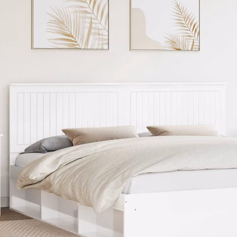 Testiera per letto moderna vidaXL in legno ingegnerizzato bianco lucido