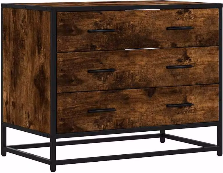 Cassettiera Rovere Fumo 70x41x56 cm in Legno Multistrato