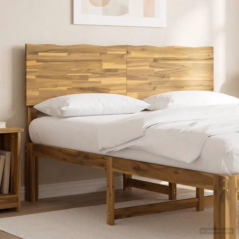 Testiera per letto con bordo vivo vidaXL ROSTOCK in legno di acacia bianco, 160 cm