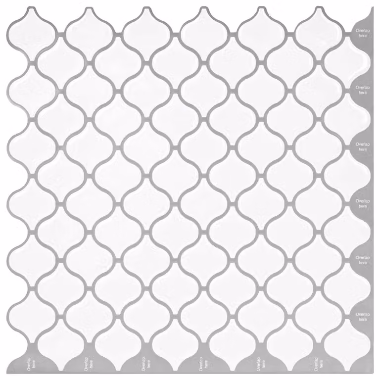 Set di 10 piastrelle vidaXL Lanturn bianche in poliuretano e PET con effetto piastrelle, dimensioni 27 x 27 cm