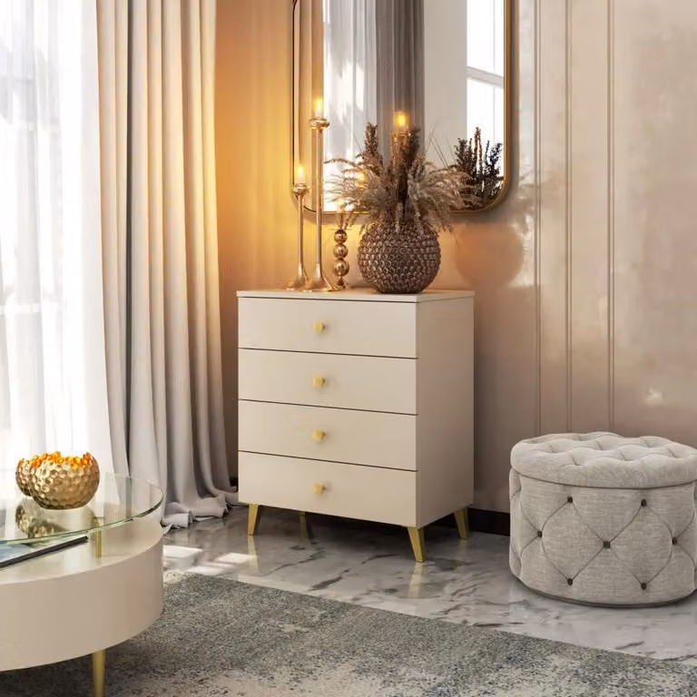 Cassettiera di design MAVRIEL - cashmere / oro