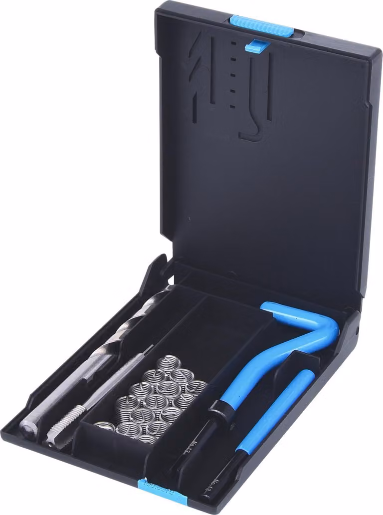 KS Tools Set per la riparazione di filettature in acciaio inox M10x1,25x13,8 mm, 19 pezzi