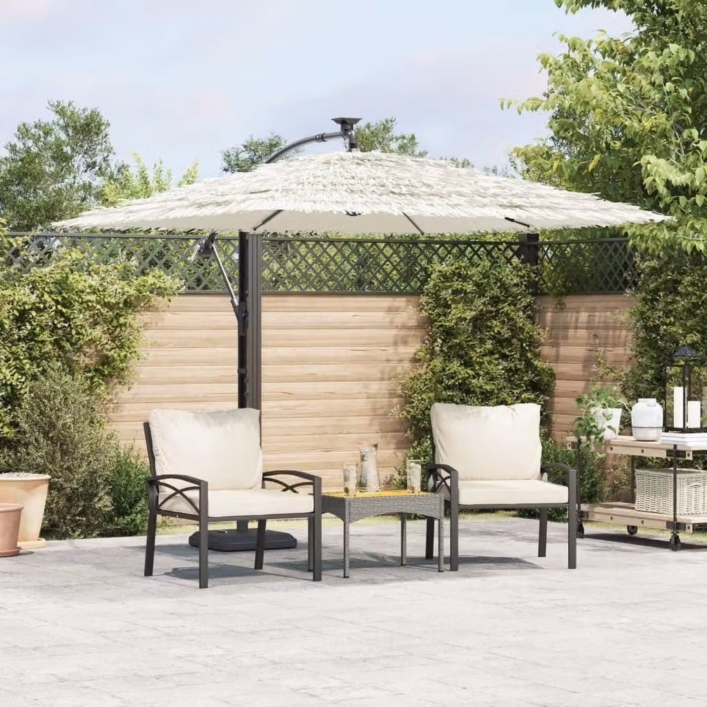 Maison Exclusive - Ombrellone con palo in acciaio, colore bianco, dimensioni 246x246x230 cm