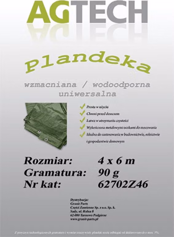 Telone rinforzato VERDE 4 x 6 m 62702Z46 PL 904/6