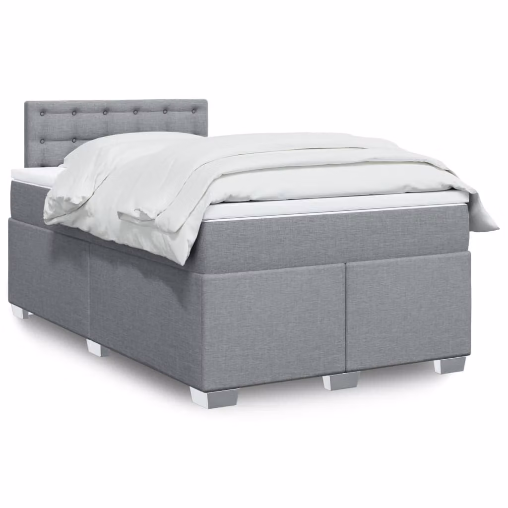 Maison Exclusive - Letto boxspring con materasso Grigio chiaro 120x200 cm Tessuto