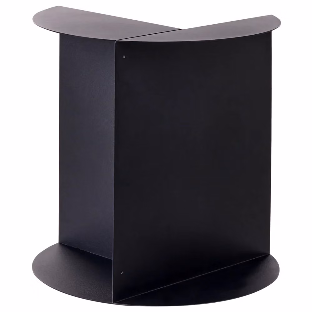 Tavolino basso rotondo Beliani in metallo nero opaco con design moderno e geometrico per soggiorno o camera da letto L/P/H: 45 x 40 x 40 cm – 2