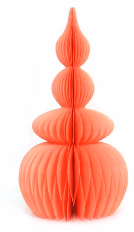 Albero di Natale in cartoncino alveolato, color rosa, altezza 60 cm