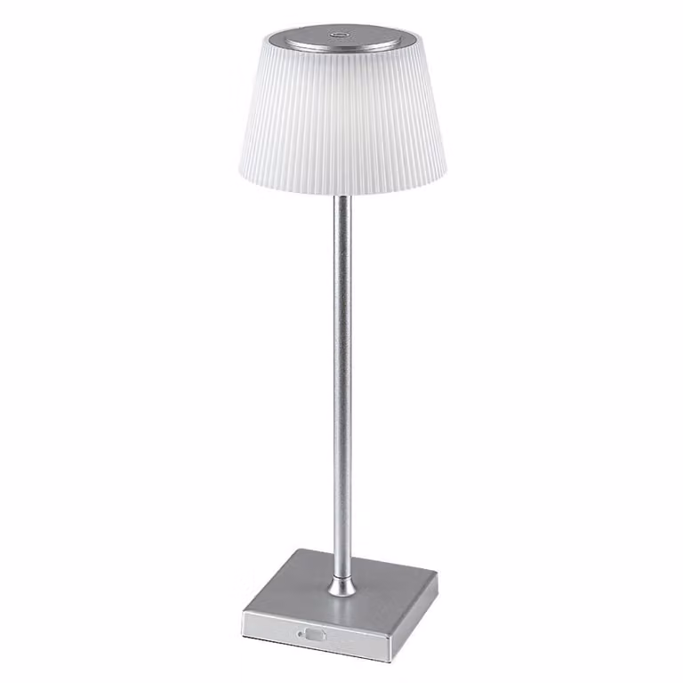 Lampada da tavolo ricaricabile USB argento con LED incorporato 4W Taena 76013 Rabalux