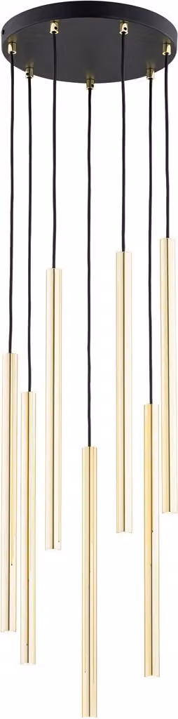 Lampada a sospensione glamour con gocce dorate, rotonda e regolabile SELTER 7xG9 8W Emibig