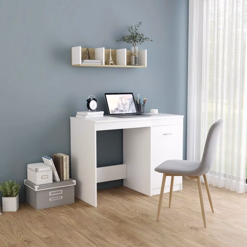Maison Exclusive - Scrivania bianca 100×50×76 cm Materiale ligneo