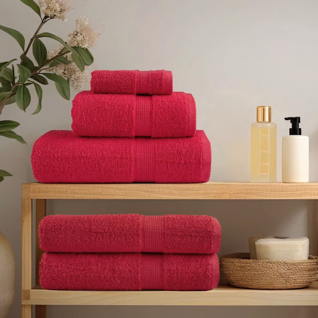 vidaXL Asciugamani Premium SOLUND 10 pz Rosso 100x200 cm 600 g/m²