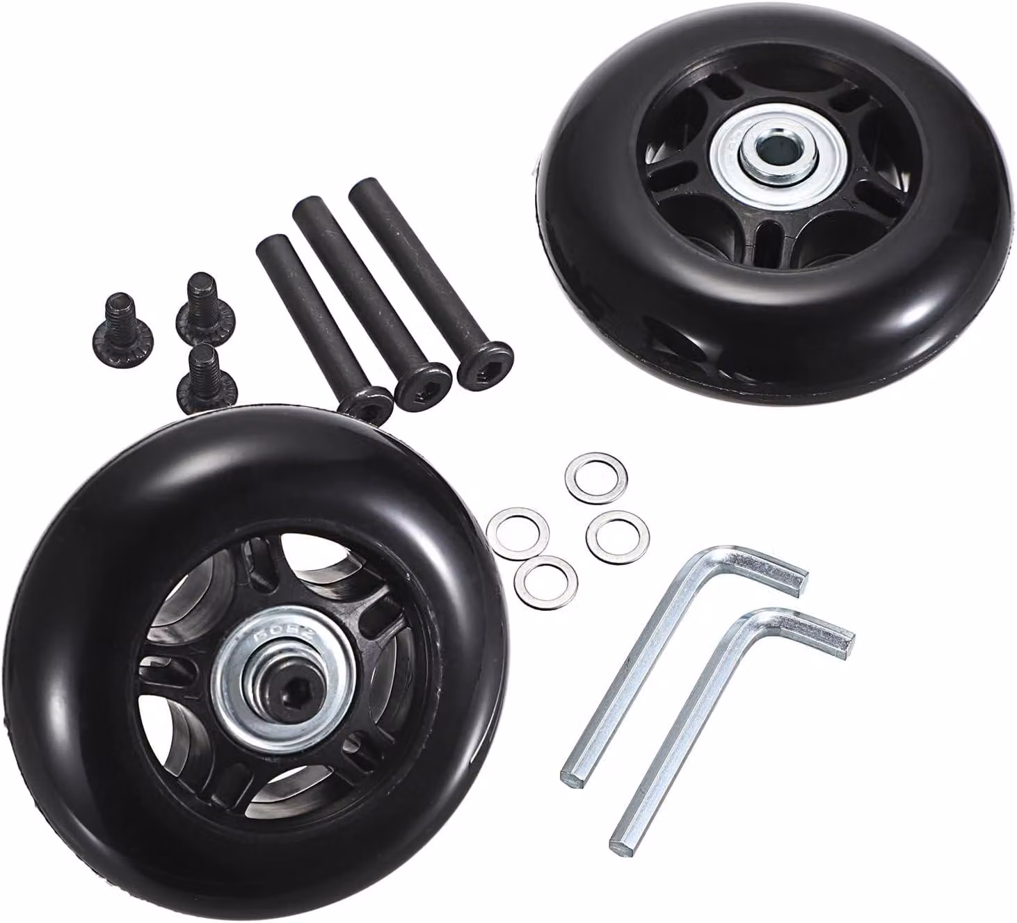 Kit di serrature di ricambio, composto da 2 pezzi, silenziose, dimensioni 75 x 23 mm, completo di viti, per valigie