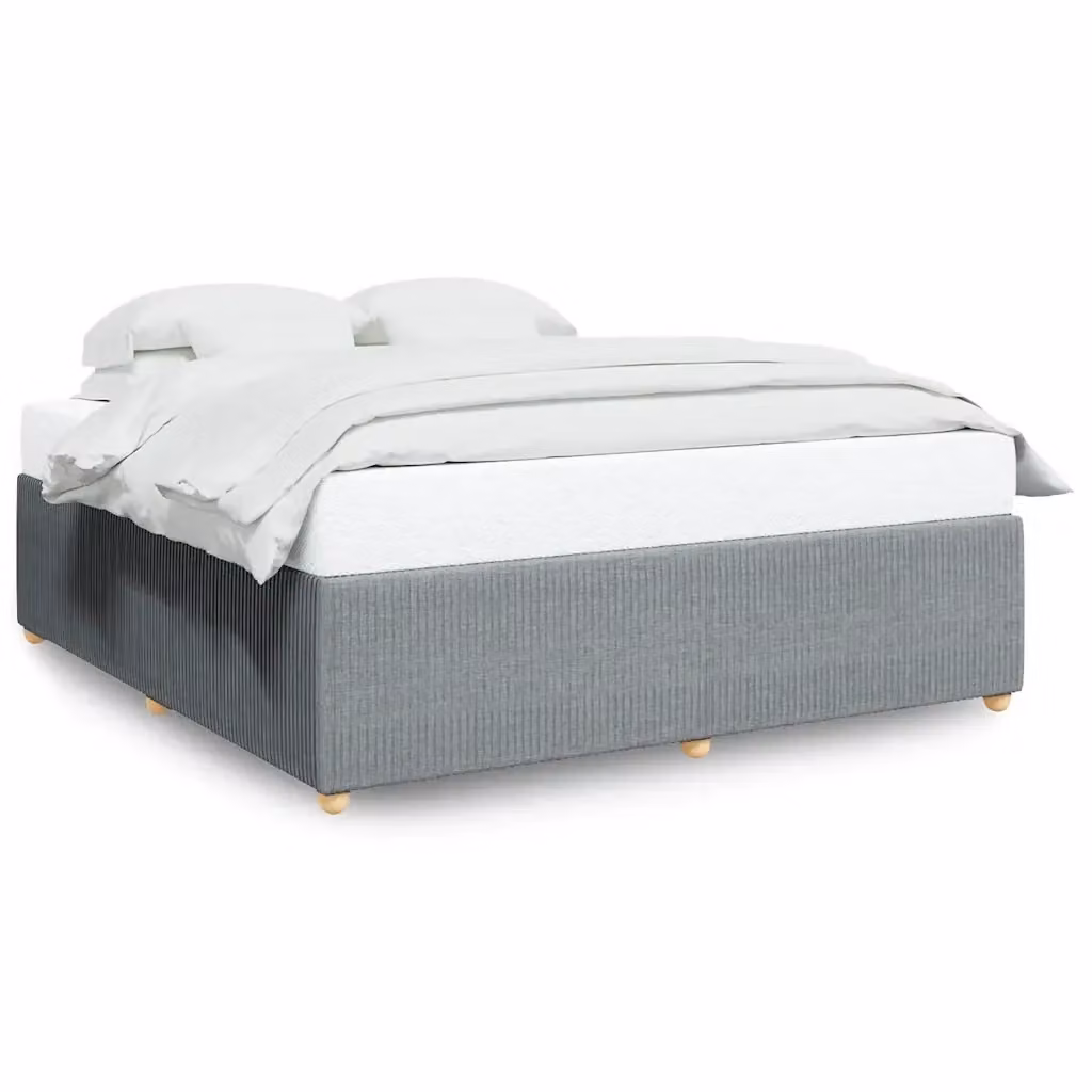 Giroletto vidaXL senza materasso in tessuto grigio con doghe in legno L: 180 cm, P: 200 cm – 2